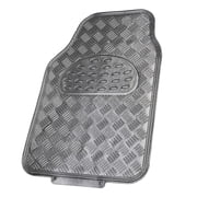 BDK Universal Fit 4-Piece Set Metallic Design Car Floor Mat - Heavy Duty All Weather with Rubber Backing (Carbon), MT-642-CB