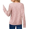 thumbnail image 4 of UVN Long Sleeve Shirts for Women Fall V Neck Waffle Knit Blouses Dressy Casual Tunic Tops Ladies Work Clothes, 4 of 8