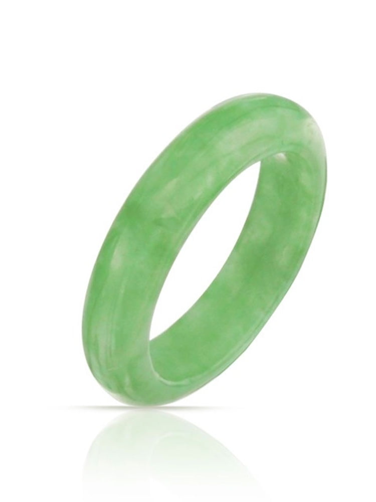 Bling Jewelry - Simple Gemstone Eternity Stackable Dyed Green Jade Band ...