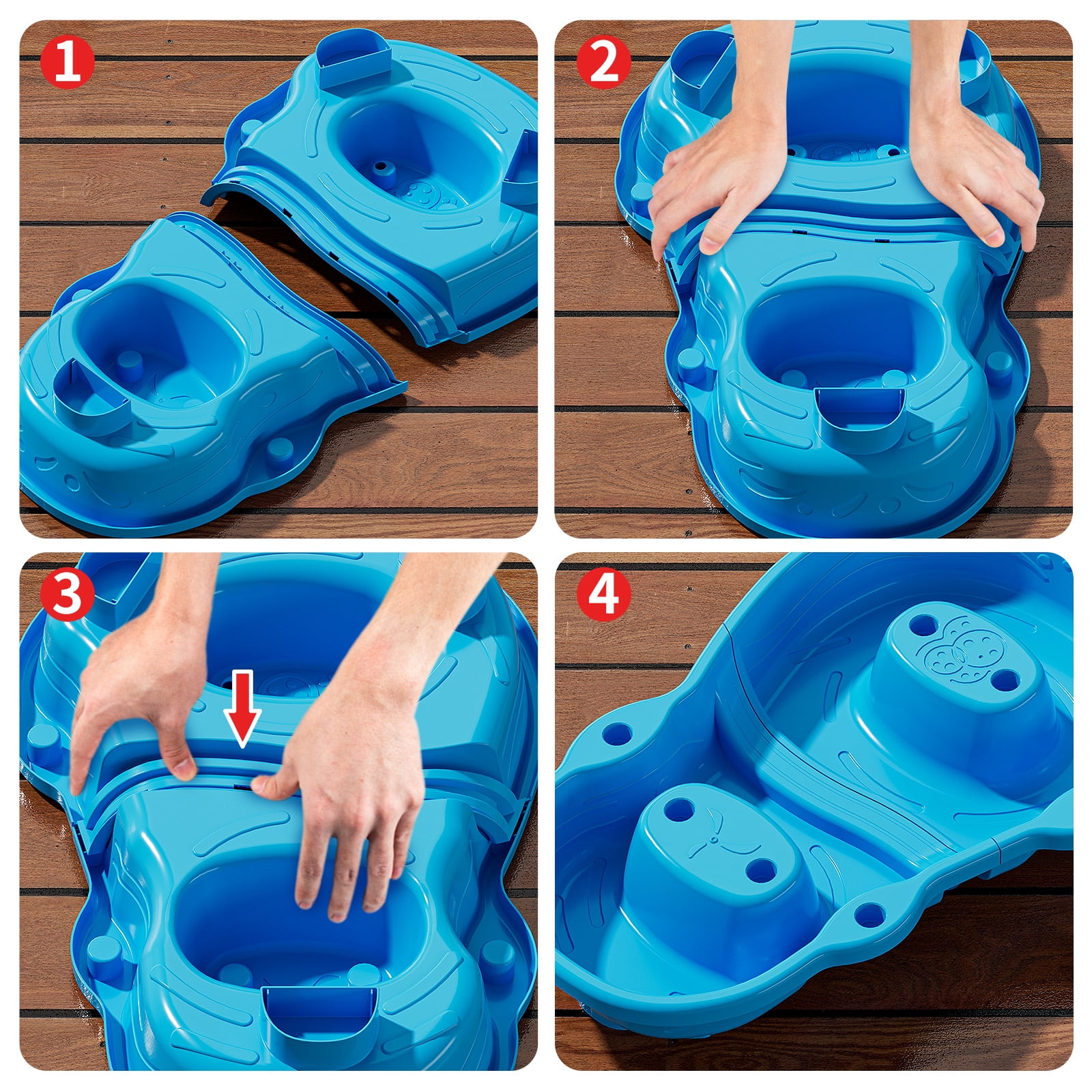 Lucky Doug Kids Sand Water Table for Toddlers Ages 18 Month+, 4-Tier Sand and Water Play Table Toys for Toddlers Kids, Activity Sensory Tables Outside Beach Toys for Toddler Age 1-3-5 Gift