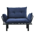 thumbnail image 3 of Futon Love Seat In Blue, Metal Combined, 47.79in Depth, 24.72in Width, 35.67in Height, 29.05lb - Frame & Material, 49" D X 24" W 35" H, 30 Lb Weight, 3 of 3