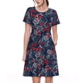 thumbnail image 1 of Easygdp Cool Red Off-Road Vehicle para Vestido Transpirable de Mujer, Vestido Suelto de Manga Corta con Pliegues y Bolsillos para el Verano, 1 of 6