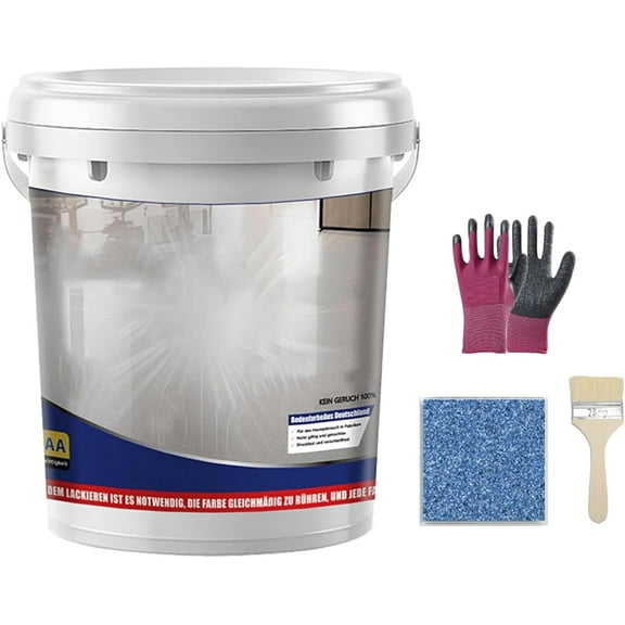 Vansen Floor Paint, Epoxy Colored Sand Floor Paint, High Gloss Marble Finish Epoxy Floors Coating, Wear-Resistant Anti-Slip Self-Leveling Epoxyfloor Paints, Waterproof (Covering 3 square feet,H#)