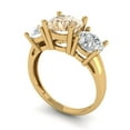 thumbnail image 2 of Three-Stone Engagement Ring for Women - 3ct Natural Morganite in 14K Yellow Gold Promise Ring, 2 of 6