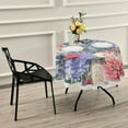 thumbnail image 7 of SKYSONIC Watercolor Floral Spring Round Tablecloth 60inch with Lace Indoor Wrinkle Free, Circular Table Cover Washable Farmhouse Tabletop for Kitchen Dining Decor, 7 of 7