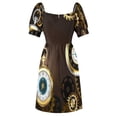 thumbnail image 5 of Brown Background with the Clock ( Steampunk ) Sleeveless Dress Women's clothing dress women summer 2024, 5 of 6