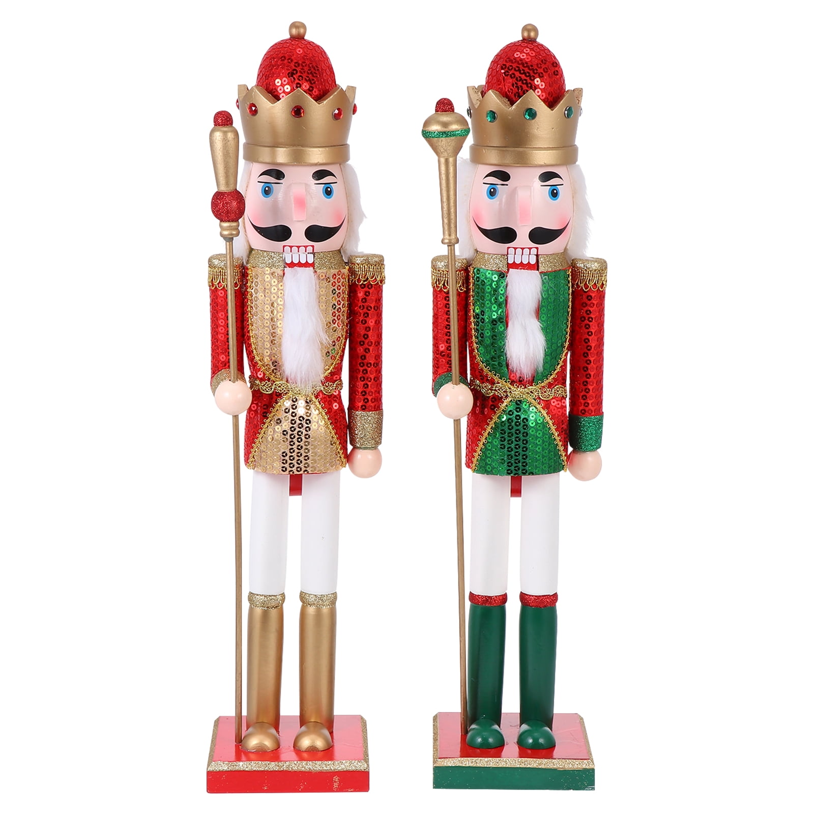 HOMEMAXS 2PCS 60cm Nutcracker Wooden Crafts Sequin Glitter Christmas homemaxs-2pcs-60cm-nutcracker-wooden-crafts-sequin-glitter-christmas