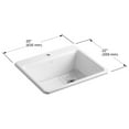 thumbnail image 7 of Kohler 5872-1A1-7 25 in. Top-Mount Single Bowl Kitchen Sink with 1-Hole - Black, 7 of 7