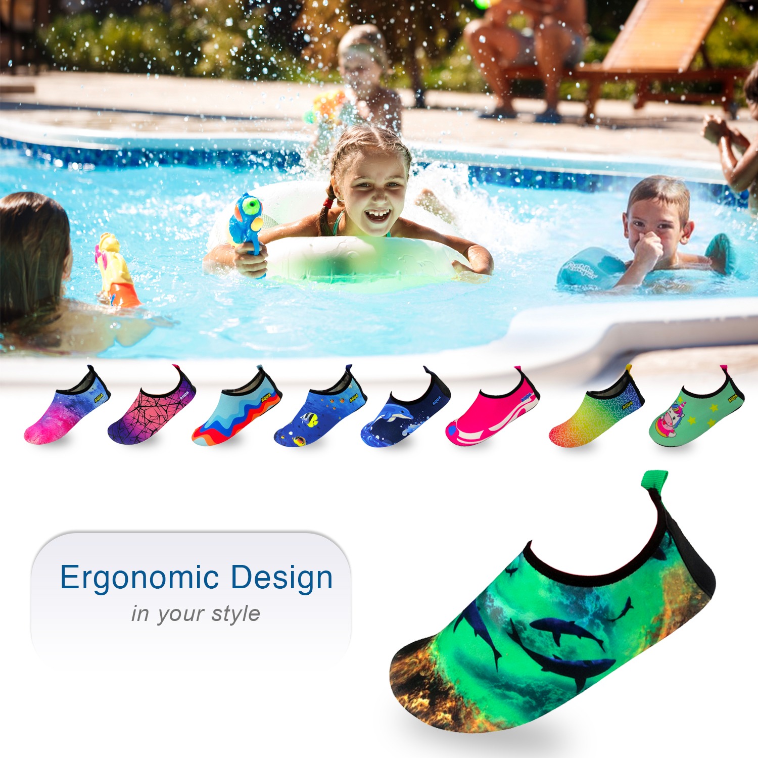 Chaussures Aquatiques Pour Enfants - Antidérapantes, Séchage Rapide, Protection Des Pieds Pour Piscine, Plage, Activités Nautiques