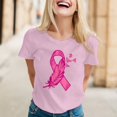 thumbnail image 2 of Jamsmile Women T-Shirts Graphic Tee Cancer Awareness Short Sleeve Tops Crewneck Pink Ribbon Print Trendy Graphic T Shirts, 2 of 5