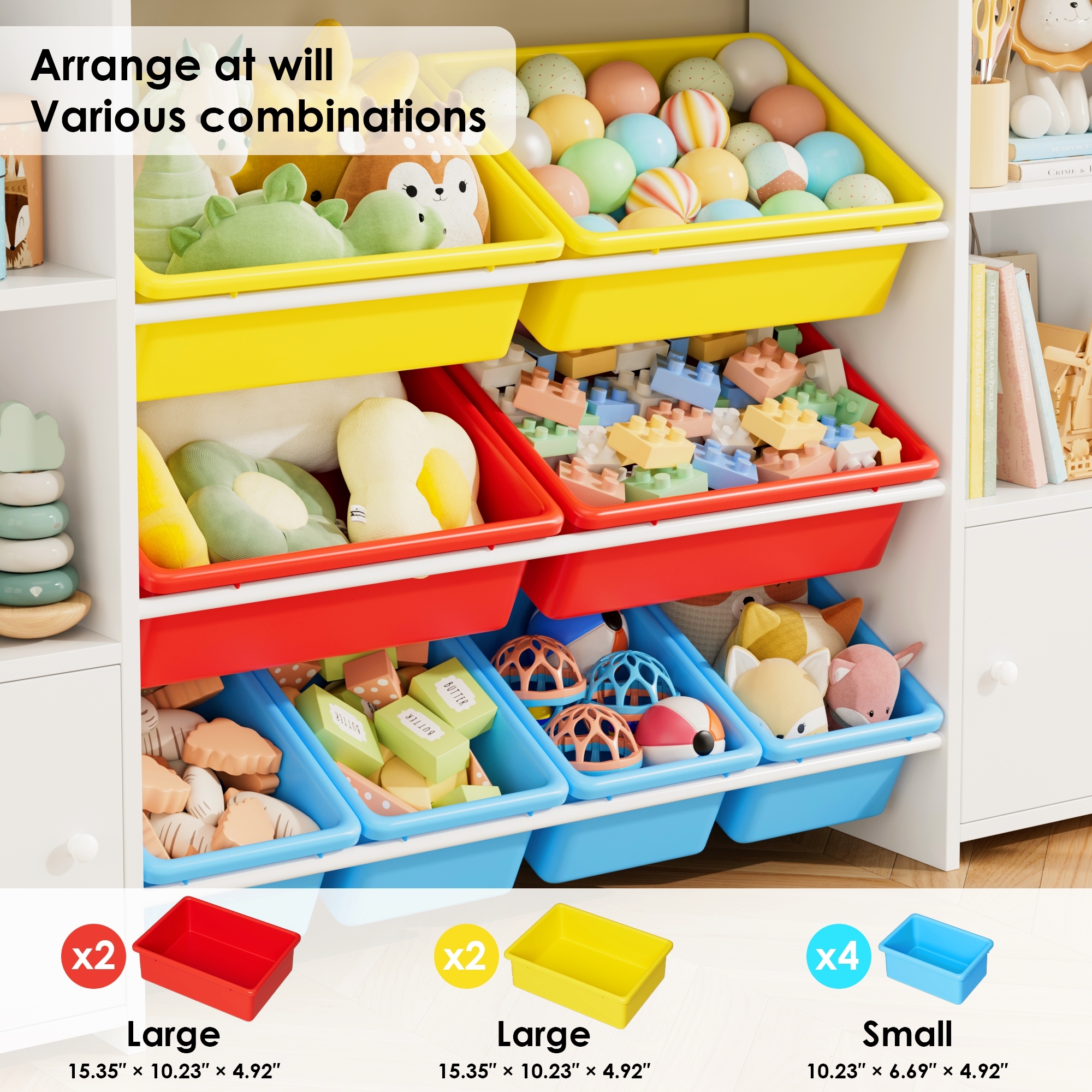 Homfa Kids Toy Storage Organizer with 8 Bins, White photo 5