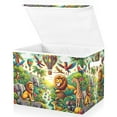thumbnail image 3 of Jungle Animals Hot Air Balloon Storage Basket Foldable Laundry Basket Shelf Kids Toy Storage Container Organizer with Handles, 3 of 7