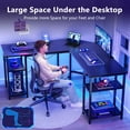 thumbnail image 5 of GUNAITO 61 Inch L Shaped Desk with Storage Selfs,Corner Gaming Desk,Computer Desk L Shaped,Carbon Fiber Black, 5 of 8