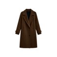 thumbnail image 5 of Zynoxe Womens Jackets With Side Pockets Classic Notched Lapel Button Winter Jackets for Women Relaxed Mid‑Length Long Sleeve Coat Versatile Solid Color Casual Overcoat L, 5 of 7