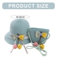 thumbnail image 2 of 56-58cm hat circumference female summer straw hat and straw bag set cute outing sun hat beach hat - green, 2 of 5