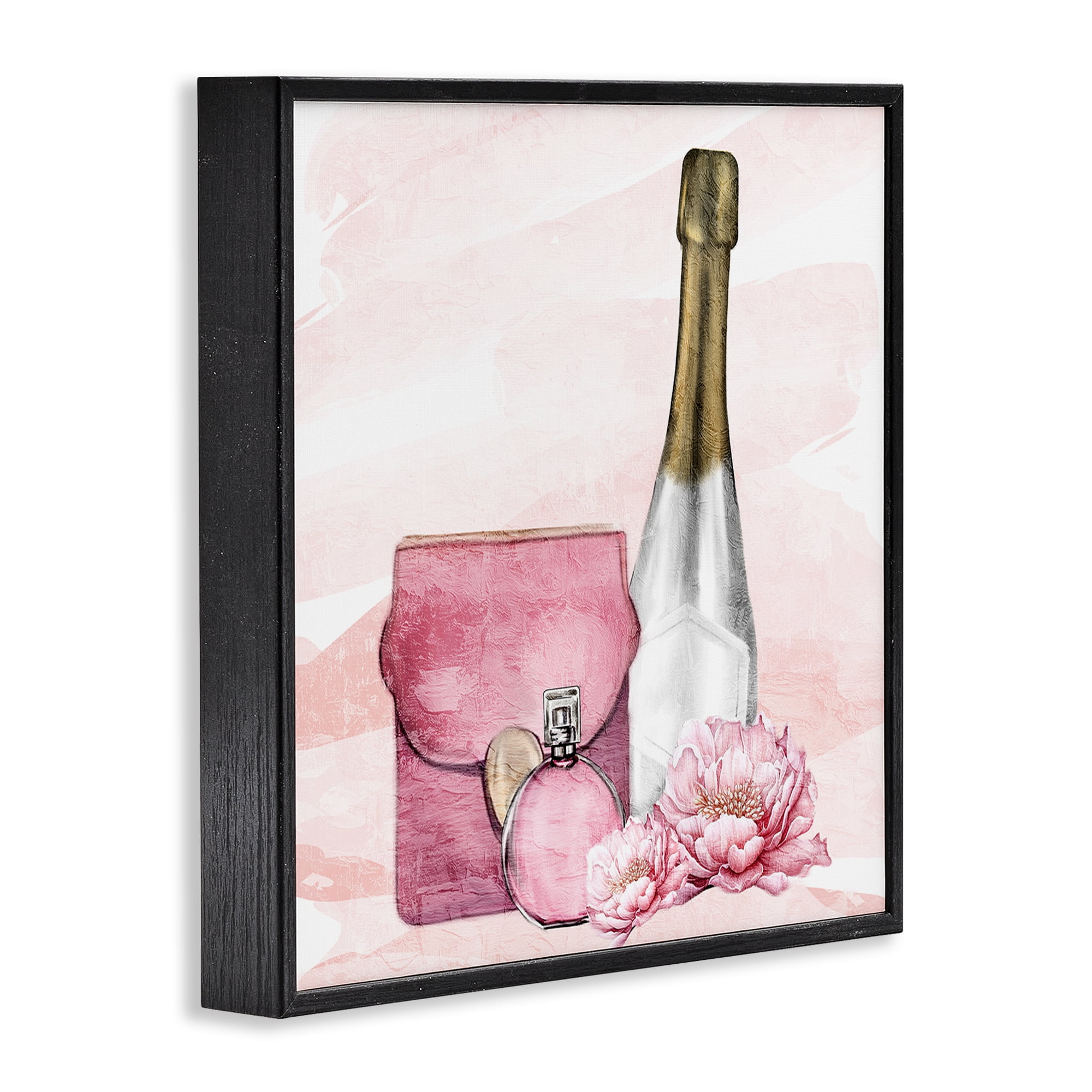 Stupell Industries Glam Time Champagne Black Framed Giclee Art, design by Kim Allen
