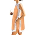 thumbnail image 2 of UDAUDU Women's 2 Piece Sets Color Block Dress Boho Casual Summer Sleeveless Crew Neck Tops Shorts Matching Set with Pockets Orange S, 2 of 6