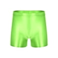 thumbnail image 5 of IEFIEL Mens Glossy Fitness Swimming Shorts Trunks Solid Color Stretchy Boxer Shorts Fluorescent Green L, 5 of 7