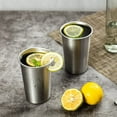 thumbnail image 6 of JIAYUEZHAO 4Pack 16 oz Stainless Steel Cups Metal Shatterproof Drinking Cups for Kids,Stackable Durable Cup，Chilling Beer Glasses, for Travel, Outdoor, Camping, Everyday, 6 of 8