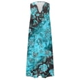 thumbnail image 5 of ibuvkizy Summer Dresses for Women Plus Size Summer Dresses,New Women's V-neck Button Button Sleeveless Printed Long Dress,Holiday Party Beach Dress,Gifts for Women, 5 of 5