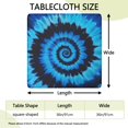 thumbnail image 2 of Blue Tie Dye Mandala Pattern Square Fitted Tablecloth with Elastic Edge,Square Table Cover,Washable Elastic Table Cover for Home Kitchen Party Decor 36"x36", 2 of 6