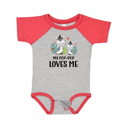 

Inktastic Zebra My Pop-pop Loves Me Gift Baby Boy or Baby Girl Bodysuit