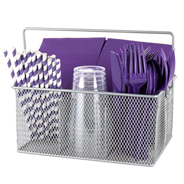 Premium Utensil Holder for Cutlery, Condiments and Disposables, 4