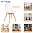 thumbnail image 4 of PP Upholstered Side Dining Chair with Beech Wood Legs, White, Set of 2, 4 of 6