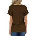 thumbnail image 5 of Posijego Women's 2024 Summer Tops V Neck Short Sleeve T Shirts Solid Color Loose Basic Tees Shirt for Women, 5 of 7