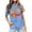 Blue, variant on Womens Graphic Print Tops Pattern Design Crewneck Casual Short Sleeve Loose Fit Tee Trendy Fashion T-Shirts Pullover Beach Vacation
