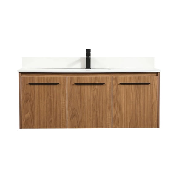 Elegant Decor Penn 48" Single Bathroom Vanity with Backsplash in Walnut Brown