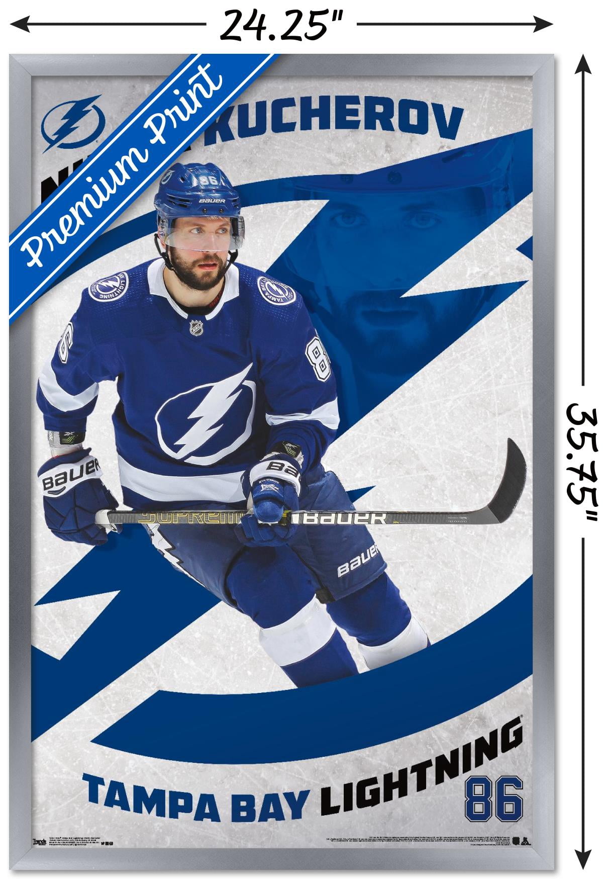 NHL Tampa Bay Lightning - Nikita Kucherov 19 Wall Poster, 22.375" x 34" Framed