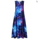 thumbnail image 4 of Sonducket Vestido de mujer Estampado estrellado Ropa de verano Algodón Sin mangas Estampado maxi Vestido de verano Vestidos azul L, 4 of 6