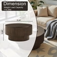 thumbnail image 5 of Round Coffee Table with Storage, Modern Wooden Coffee Table with Solid Wood Veneered, 31.5" Small Circle Center Table,Tea Table for Living Room,Home Small Space, 5 of 8