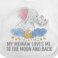 thumbnail image 4 of Inktastic My Memaw Loves Me to the Moon and Back Elephants in Clouds Boys or Girls Baby Bib, 4 of 4