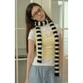 thumbnail image 6 of YooGuoGuo Fuzzy Stripe Scarf for Women Polar Fleece Womens Skinny Scarfs Vintage Neckerchief Y2k Outfits for Party Show Daily, 6 of 9