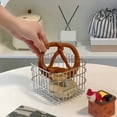 thumbnail image 3 of Minimalist Stainless Steel Storage Bin Decorative Desktop Basket for Everyday Items, 3 of 7