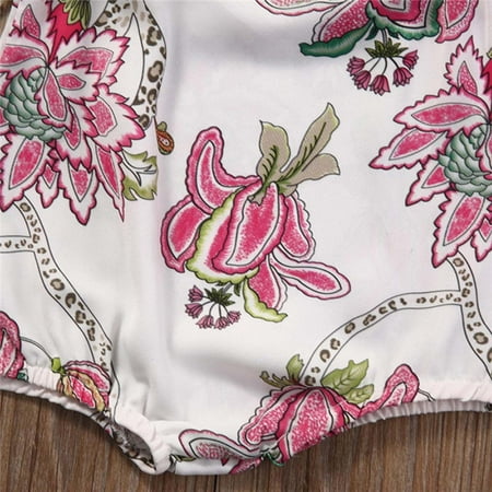 

Infant Baby Girls Summer Sling Romper Fashion Small Floral Print Wrap Fart One-piece Romper Cute Baby Bodysuit Creeper