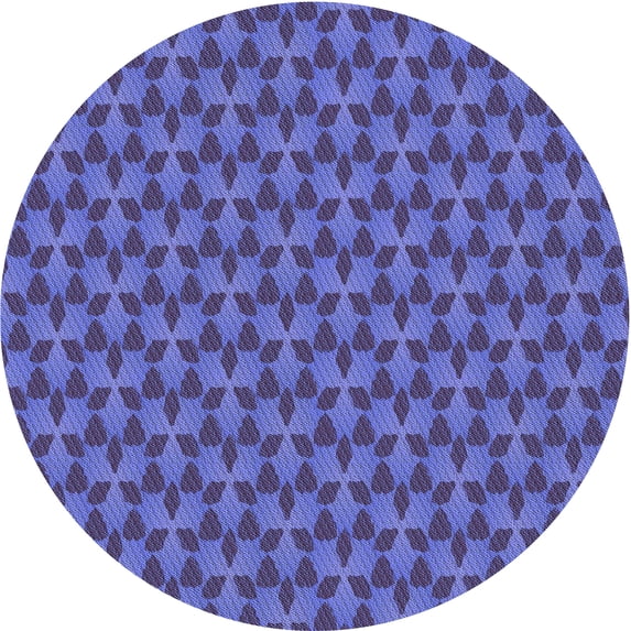 Ahgly Company Machine Washable Indoor Round Transitional Deep Periwinkle Purple Area Rugs, 6' Round