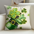 thumbnail image 5 of Moocorvic St Patricks Day Pillow Cover 18X18 Black White Plaid Bow Print Farmhouse Holiday Spring Pillow Case Decorations for Home Sofa Couch (Green), 5 of 8