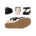 thumbnail image 2 of BLISSFUL STEP Platform Slingback Cross Straps Espadrilles Wedge Sandals for Women Black 9, 2 of 6
