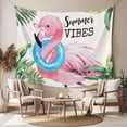 thumbnail image 2 of Summer Pink Flamingo Large Tapestry for Bedroom Wall Hanging Tapestry, Beach Tropical Palm Leaves Ceiling Backdrop Tapestries Poster Blanket Wall Decor for Teens Room Living Room Dorm 86" x 104", 2 of 8