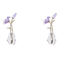 thumbnail image 2 of Naiovety Estatuilla de flores de cristal transparente Ramos de escritorio Fiesta Día de la madre Púrpura 2Conjunto, 2 of 6
