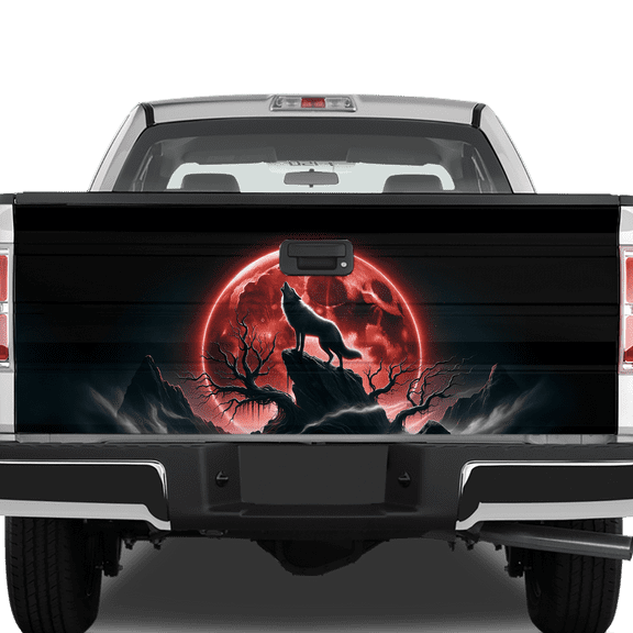 Lotusprinthandmade Wolf Tailgate Wrap 2 Sizes, wolf tailgate wrap, tailgate wraps for trucks wolf