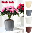 thumbnail image 2 of CAROOTU Cache-Pot Intérieur en Plastique Rotin Cache-Fleurs Rond Décor Moderne Durable, 2 of 7