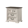 thumbnail image 4 of 3pc Contemporary Queen Panel Bed 2x Nightstand Bedroom Set Antique White, 4 of 5
