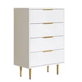 thumbnail image 3 of POLIHOME 4 Drawer Dresser, White and Gold Dresser, 3 of 5