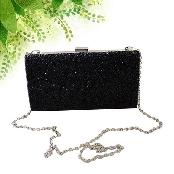 HOMEMAXS  Dazzling Evening Bag Black Handbag Rhinestone Purses for Women Miss Bridesmaid