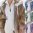 thumbnail image 3 of Aellinatey Women Faux Fur Warm Hoodies for Jacket Zip Up Solid Color Fluffy Oversized Overc, 3 of 12