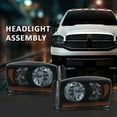 thumbnail image 6 of CROSSDESIGN Headlights Headlamps w/ Chrome Bezel Pair Set Fit for Dodge Ram Pickup Truck 2006-2008, 6 of 12